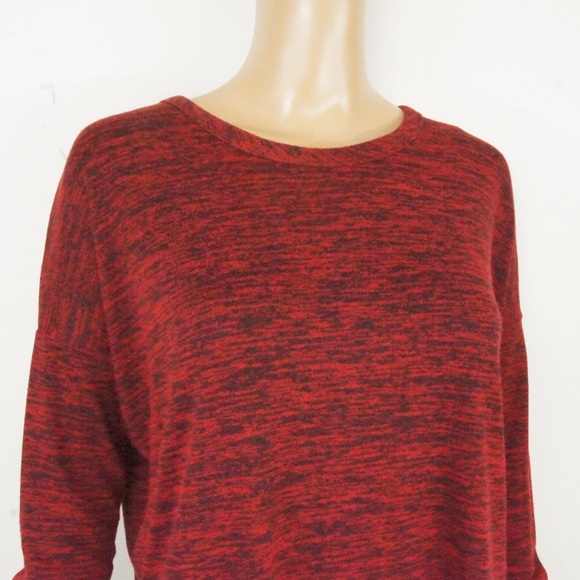Rag & Bone Red Black Speckle Long Sleeve Pullover Sweater Top - Picture 2 of 4